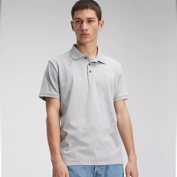 Calvin Klein Other - 🆕Calvin Klein Smooth Cotton Short Sleeve Polo in Grey Heather• Men’s Size Large